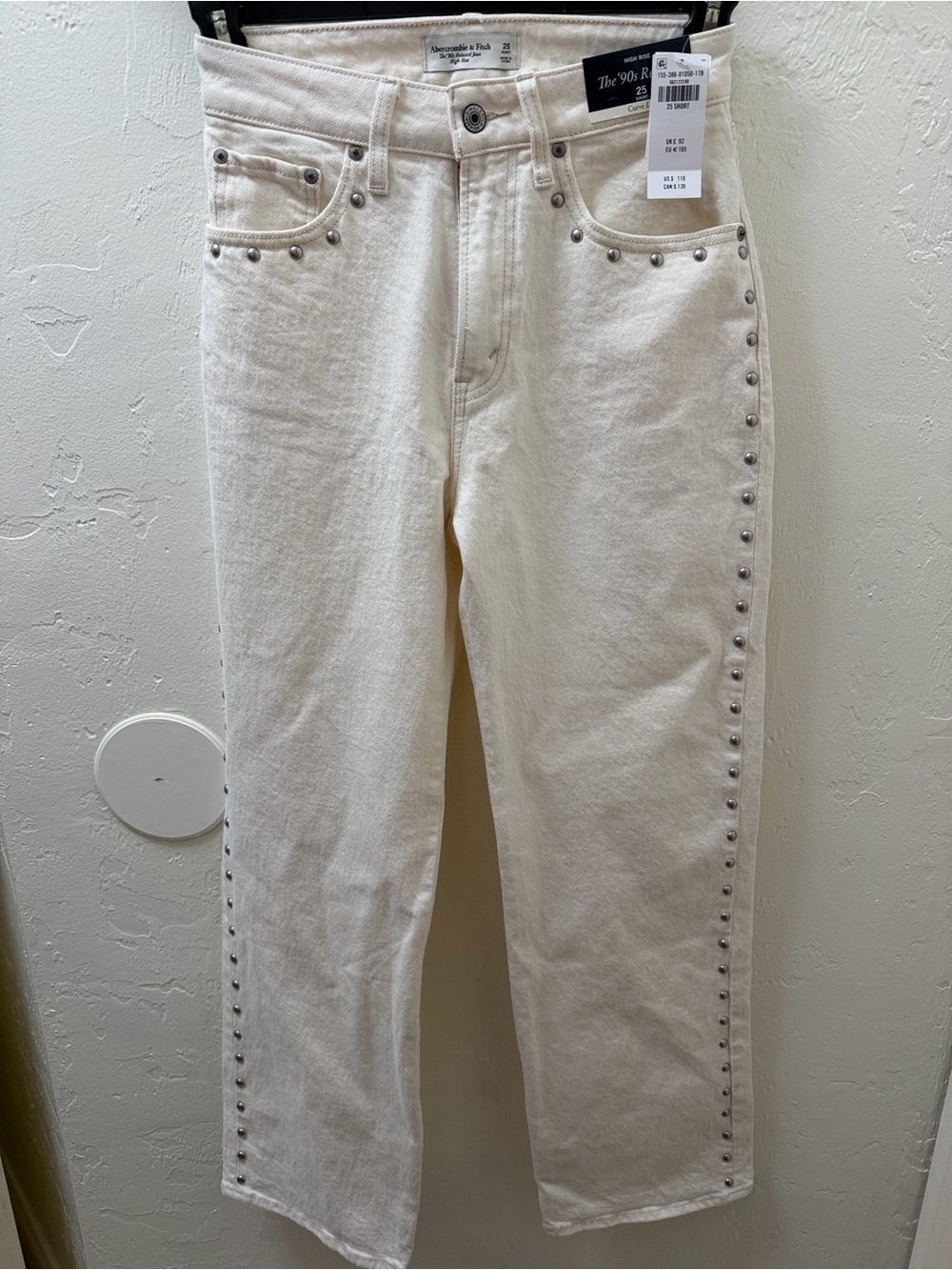 Abercrombie & Fitch Curve Love High Rise 90’s Relaxed Studded Jean